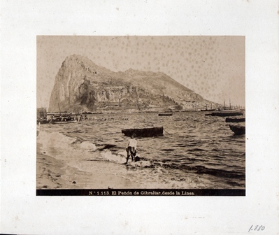 FOTO PEÑON GIBRALTAR DESDE LA LINEA AÑO 1880.