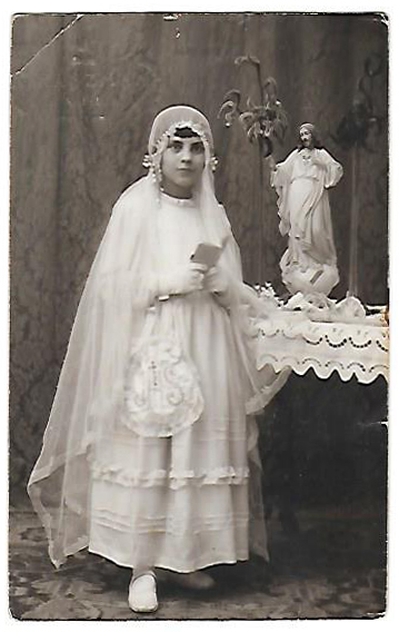 FOTO POSTAL SIN CIRCULAR. NIÑA DE COMUNION. FOTO GRANZMAN, SEVILLA.SOBRE 1930