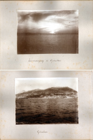 2 FOTOGRAFIAS DE GIBRALTAR DESDE EL MAR. AÑO 1880