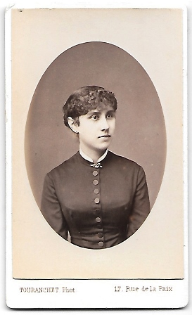 FOTOGRAFIA RETRATO DE SEÑORA EN OVALO CON RELIEVE FOTO TOURANCHET PARIS 1870