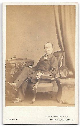 FOTOGRAFIA RETRATO DE SEÑOR FOTO CLARKINGTON'S 1870