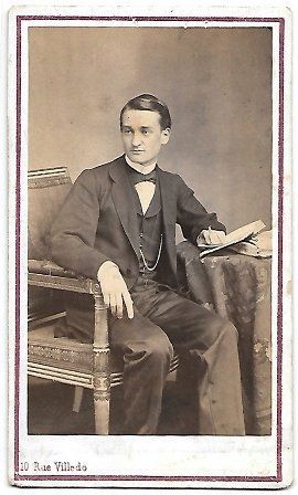 FOTOGRAFIA RETRATO DE SEÑOR FOTO LA FONTAINE FIRMADA 1866