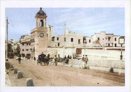 LAMINA FOTO REPRODUCCION ARCHIVO ABC SEVILLA PARROQUIA DE SAN JACINTO DESDE EL PUENTE DE ISABEL II