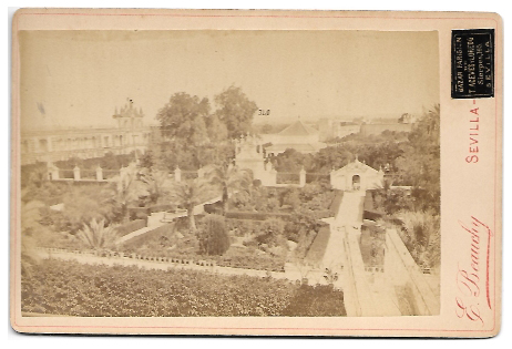 FOTO DEL ALCAZAR DE SEVILLA JARDINES FOTO E. BEAUCHY SOBRE 1875