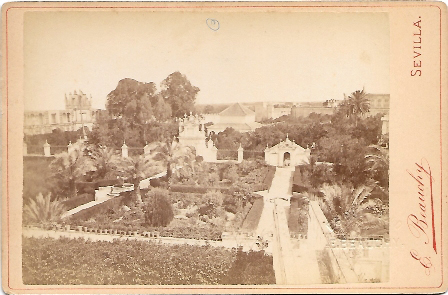 FOTO DEL ALCAZAR DE SEVILLA JARDINES FOTO E. BEAUCHY SOBRE 1875