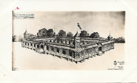 FOTOGRAFIA SEVILLA EXPOSICION IBEROAMERICANA PROYECTO DEL PABELLON COLONIAL AÑO 1930