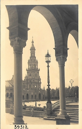 FOTOGRAFIA SEVILLA PLAZA DE ESPAÑA POSITIVOS DE LAS POSTALES AÑOS 30 DE L. ROISIN