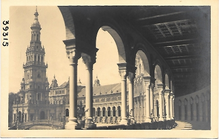 FOTOGRAFIA SEVILLA PLAZA DE ESPAÑA POSITIVOS DE LAS POSTALES AÑOS 30 DE L. ROISIN
