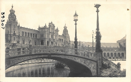 FOTOGRAFIA SEVILLA PLAZA DE ESPAÑA POSITIVOS DE LAS POSTALES AÑOS 30 DE L. ROISIN