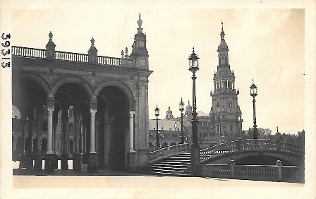 FOTOGRAFIA SEVILLA PLAZA DE ESPAÑA POSITIVOS DE LAS POSTALES AÑOS 30 DE L. ROISIN