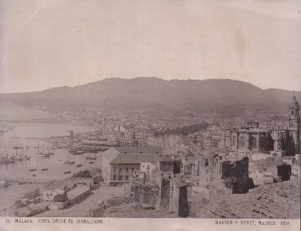 FOTOTIPIA EN PAPEL Nº 71 MALAGA VISTA DESDE EL GIBRALFARO - HAUSER Y MENET 1894