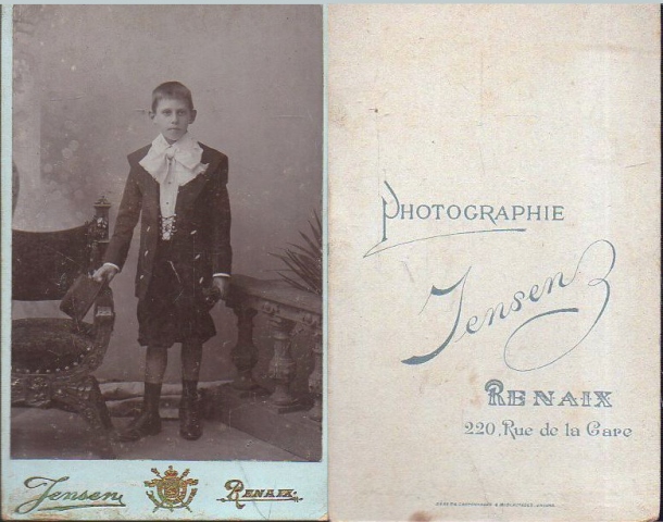 FOTOGRAFIA DE NIÑO PHOTOGRAPHIE JENSEN - RENAIX. SOBRE 1890