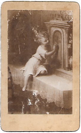 FOTOGRAFIA REPRODUCCION ESTAMPA NIÑO JESUS SOBRE 1919