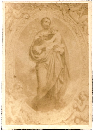 FOTO ESTAMPA SAN JOSE CON NIÑO JESUS SOBRE 1880