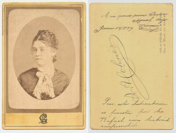 FOTOGRAFIA RETRATO DE MUJER FOTO A. ALOHNER 17-6-1877