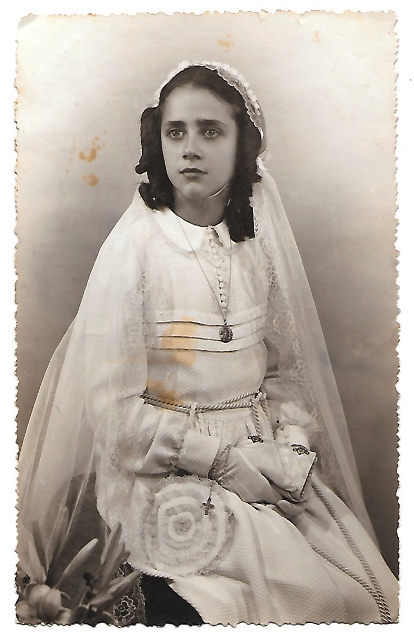 FOTOGRAFIA TARJETA POSTAL NIÑA DE COMUNION