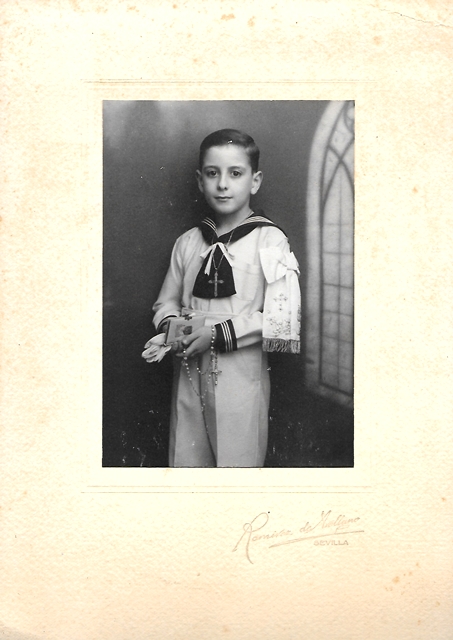 FOTOGRAFIA NIÑO DE PRIMERA COMUNION. FOTO RAMIREZ DE ARELLANO (SEVILLA) SOBRE 1940