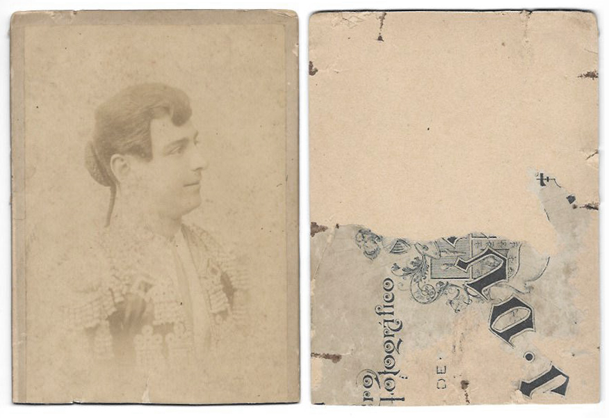 FOTOGRAFIA DE TORERO SIN IDENTIFICAR. SOBRE 1890. BARCELONA, FOTO DUARTE