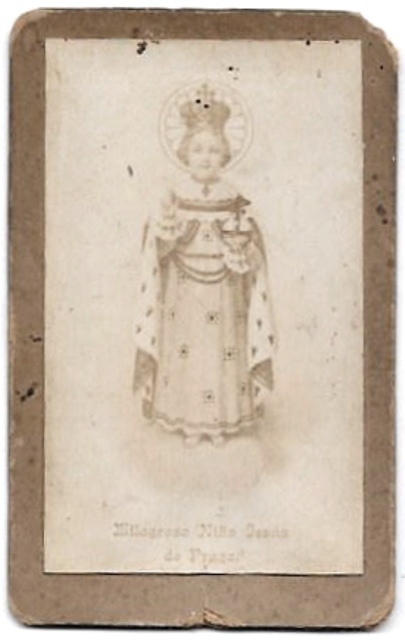 FOTOGRAFIA DE NIÑO JESUS DE PRAGA. SIN DATOS DE ESTUDIO. SOBRE 1900.