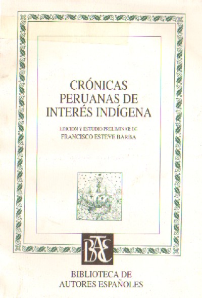 CRONICAS PERUANAS DE INTERES INDIGENA
