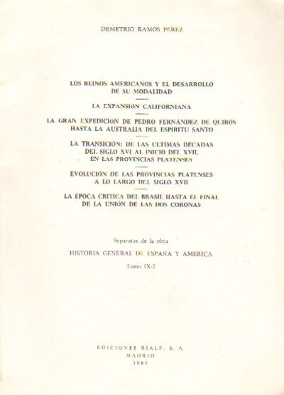 HISTORIA GENERAL DE ESPAÑA Y AMERICA. Tomo IX-2, Separata de la obra.