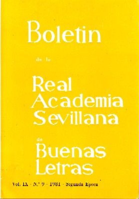 BOLETIN DE LA REAL ACADEMIA SEVILLANA DE BUENAS LETRAS VOL.IX, Nº 9 (MIRAR LEYENDA)
