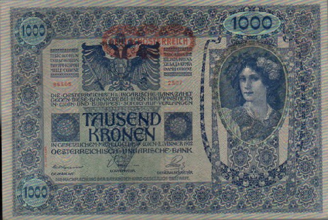 BILLETE ORIGINAL 1000 TAUSEND KRONEN. ASTRO HUNGARO. 2 JANNER 1902