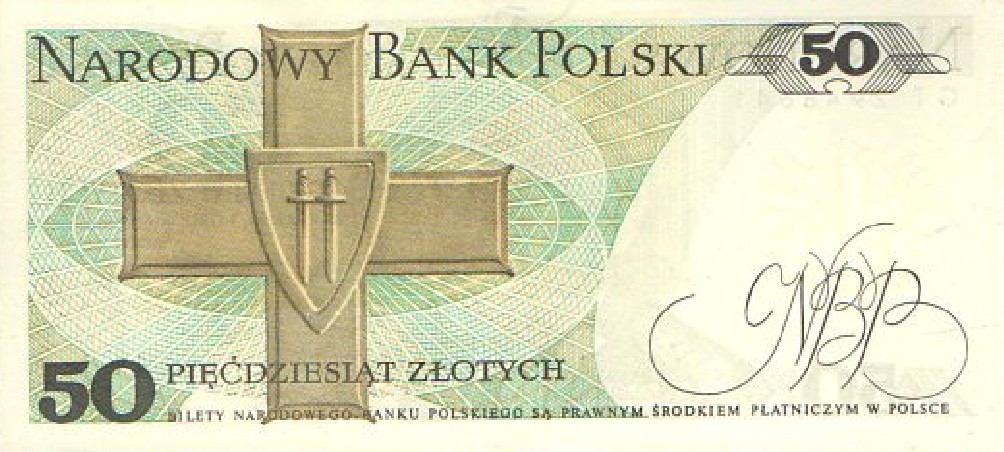 BILLETE ORIGINAL 50 PIECDZIESIAT ZLOTYCH  POLONIA AÑO 1988
