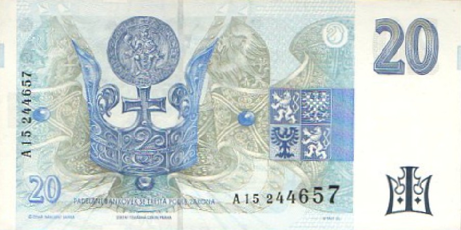 BILLETE ORIGINAL 20 CORONAS CHECAS. CHECOSLOVAQUIA