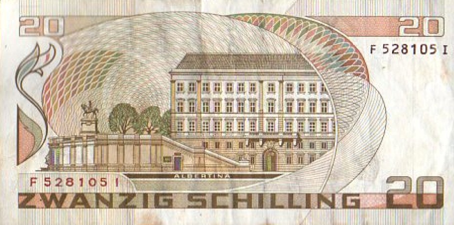 BILLETE ORIGINAL 20 ZWANZIG SCHILLING AUSTRIA AÑO 1986