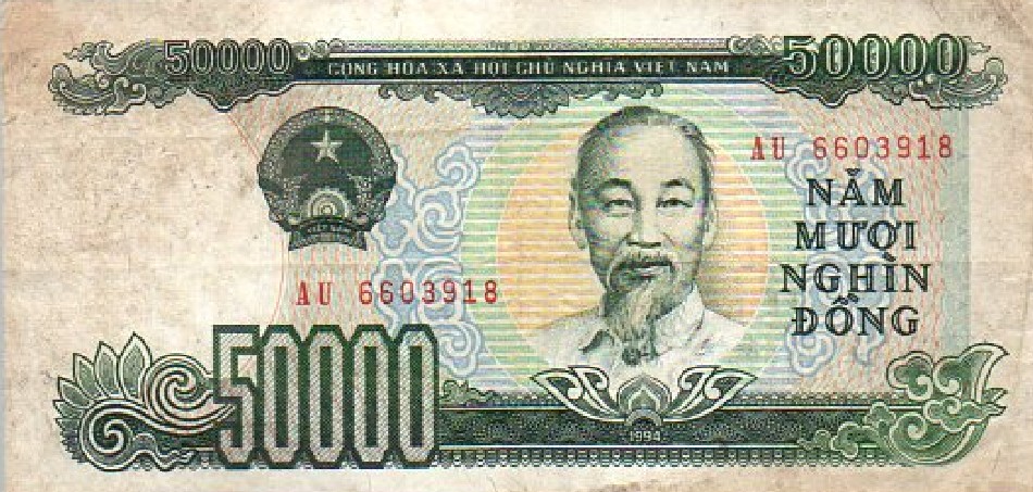 BILLETE ORIGINAL 50000 DONG VIETNAN. AÑO 1994