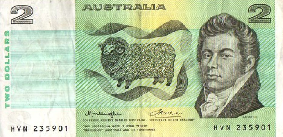 BILLETE ORIGINAL 2 DOLARES AUSTRALIA.