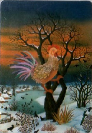 CALENDARIO GALLO EN ÁRBOL AÑO 1986