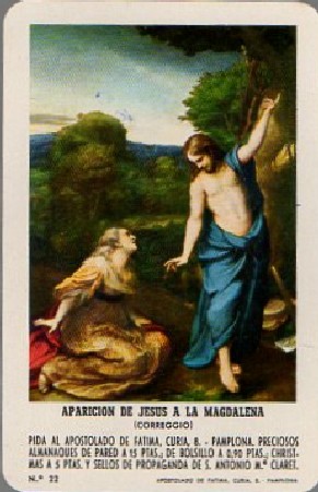 CALENDARIO APARICIÓN DE JESUS A LA MAGDA. AÑO 1971