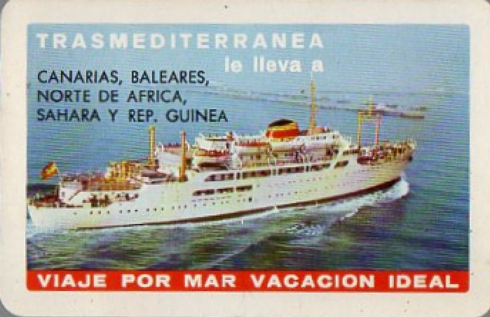 CALENDARIO TRASMEDITERRANEA FOURNIER. AÑO 1972
