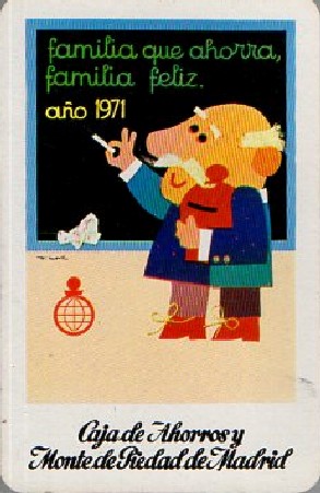 CALENDARIO CAJA AHORROS MADRID FOURNIER AÑO 1971