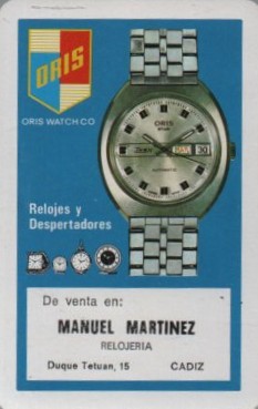 CALENDARIO FOURNIER CON PUBLICIDAD AÑO 1971