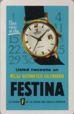 CALENDARIO FOURNIER FESTINA AÑO 1961