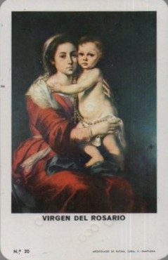 CALENDARIO VIRGEN DEL ROSARIO AÑO 1970
