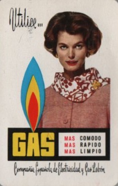 CALENDARIO FOURNIER COMPAÑÍA DE GAS AÑO 1962