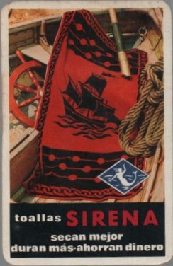 CALENDARIO FOURNIER TOALLAS SIRENA AÑO 1967