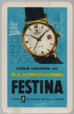 CALENDARIO FOURNIER FESTINA AÑO 1961