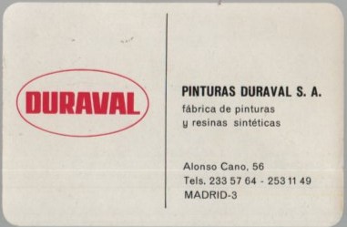 CALENDARIO FOURNIER PINTURAS DURAVAL AÑO 1967