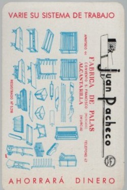 CALENDARIO FOURNIER PALAS JUAN PACHECO AÑO 1966