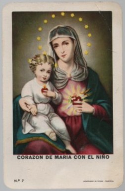 CALENDARIO FOURNIER CORAZON DE MARIA  AÑO 1962