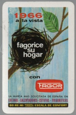 CALENDARIO FOURNIER FAGOR AÑO 1966
