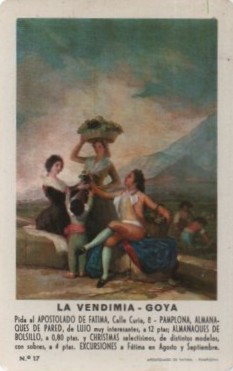 CALENDARIO FOURNIER LA VENDIMIA GOYA AÑO 1967