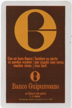 CALENDARIO FOURNIER BANCO GUIPUZCOANO AÑO 1974
