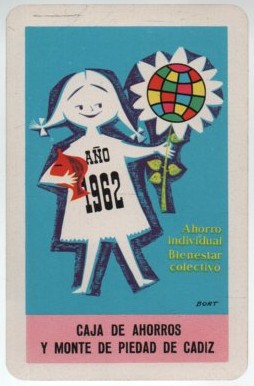 CALENDARIO FOURNIER MONTE DE PIEDAD CADIZ AÑO 1962
