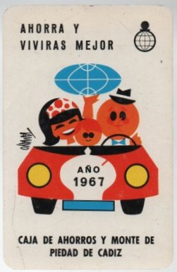 CALENDARIO FOURNIER MONTE DE PIEDAD CADIZ AÑO 1967